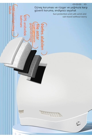 Eternal Luck Elektrikli Araç Uzun Ayna Açık Motosiklet Kaskı Gri