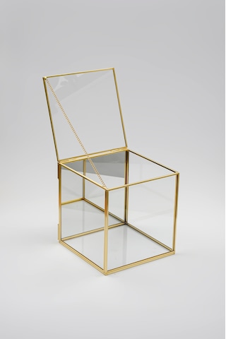 Duvar Askılı Cam Kutu Pirinç & Gold