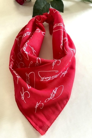Refox Atatürk Imzalı Kırmızı Renk Unisex %100 Cotton Bandana Fular Çok Renkli