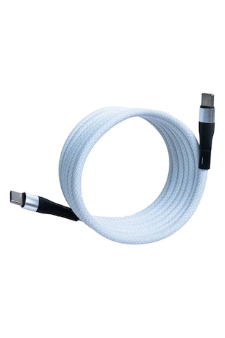 Bmcc-05 Beyaz Usb-c-c Manyetik Kablo 1.5 M, 100 W Süper Hızlı Ş
