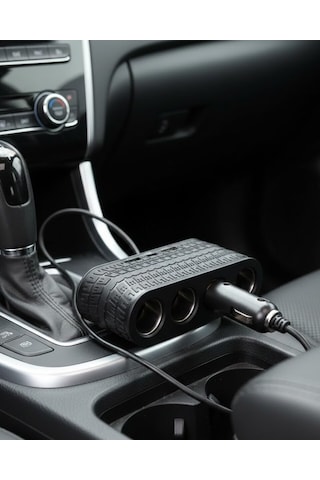 Araç Çakmak Çoklayıcı 4 Çıkışlı 2 Usb Ve Type C Girişli Çok Fonksiyonlu Şarj Ünitesi Renkli