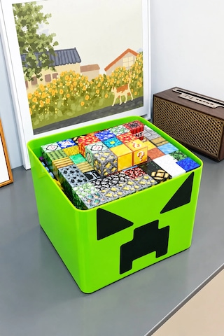 Creeper Kutulu Minecraft Manyetik Blok Seti - 300 Parça + 15 Karakter