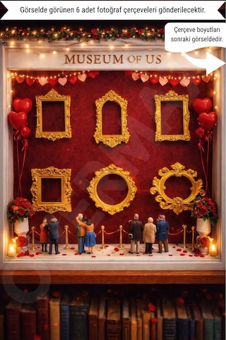 Gold Mini Çerçeveler 6 Lı Set Museum Of Us Mini Müze Konseptli Sevgililer Günü Hediyesi Altın - 836275270