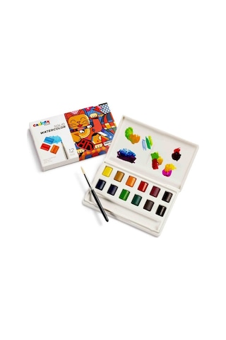 Carioca Plus Tablet Sulu Boya 12 Renk Fırçalı