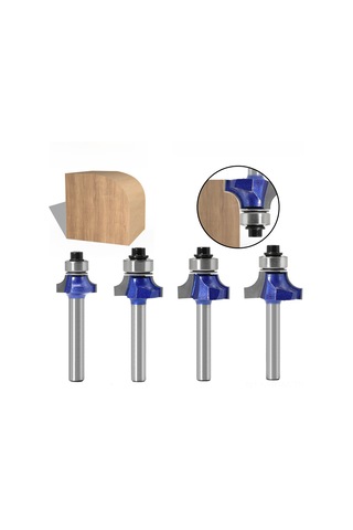 Suofeng Ahşap İşleme İçin Profesyonel Dereceli Yuvarlak Uçlu Freze Takımı - 4 Parça Set, Keskin Ve Hassas Kesimler, Çeşitli Freze Makineleriyle Uyumlu