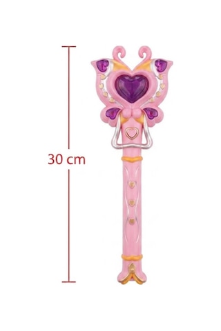 Kelebek Tasarımlı Sesli Ve Işıklı 30 Cm Boyutunda Eğlenceli Oyuncak Sihirli Değnek Pembe