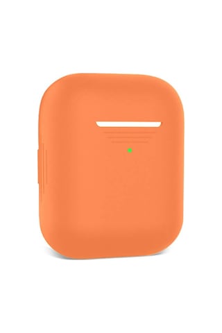 Wozlo Apple Uyumlu AirPods 1. Ve 2. Nesil Silikon Koruma Kılıfı - Silikon Koruyucu Kılıf - Turuncu