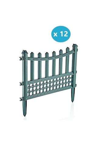 Omnipazar Sy-5998 Elite Plastik Dekoratif Bahçe Çiti 12'li Set 60x55 Cm Yeşil