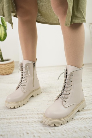 Nesil Shoes Swell 3081 Ten Taşlı Kadın Bot-ten Ten
