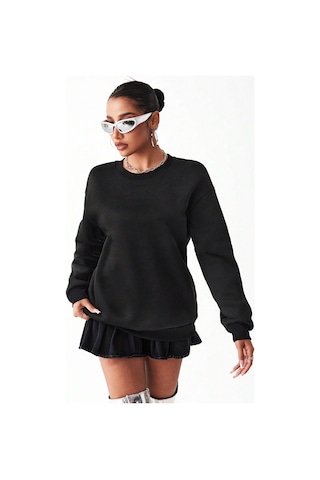 Faith Over Baskılı Oversize Sweatshirt Antrasit
