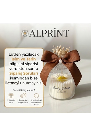 Çiçek Desen Dekoratif Mum Söz,nişan,mevlid Hediyelik Mum 10 Adet Beyaz - Sarı