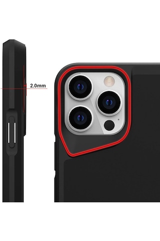 Apple Uyumlu iPhone 15 Pro Kılıf Case, Metal Standlı Mat Airbag Anti Shock Tpu Kapak Cover Gri