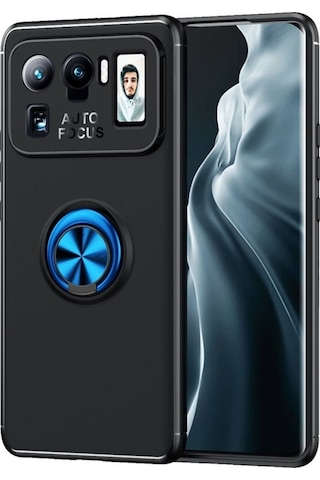 Xiaomi Mi 11 Ultra Kılıf Zore Ravel Silikon Kapak Siyah-Mavi