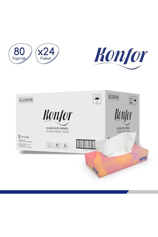 Konfor Kutu Mendil 80 Yaprak 24'lü Koli