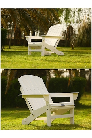 Mandu Adirondack Ahşap Bahçe Sandalyesi Beyaz (551457121) Beyaz