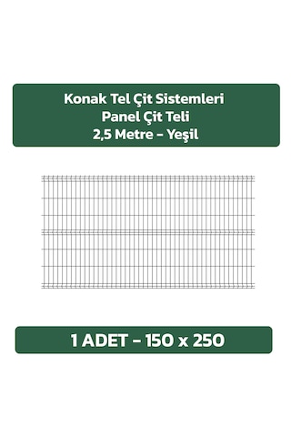 1 Adet Panel Çit Teli 150x250 Cm Yeşil