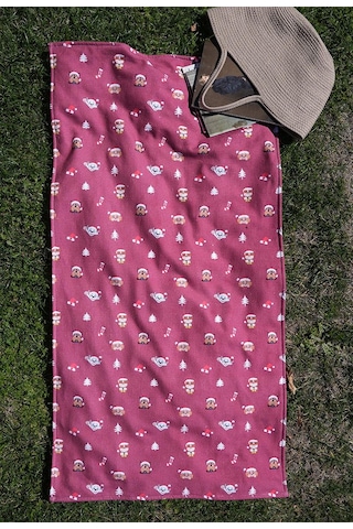 Kadife 70x140 Cm Unisex Renkli Desenli Plaj Havlusu Baveno Pembe