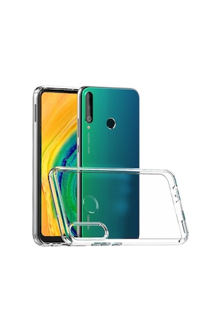 Huawei P40 Lite E Kılıf Lüx Kamera Korumalı Şeffaf Silikon Kılıf Şeffaf