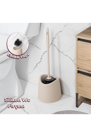 Porsima Sb-776 Silikon Wc Tuvalet Banyo Fırçası Klozet Fırçası Kr