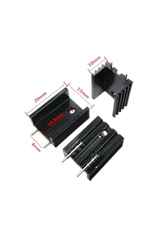 To-220 Metal Soğutucu Heatsink 15x10x20mm 2 Pin 1 Adet
