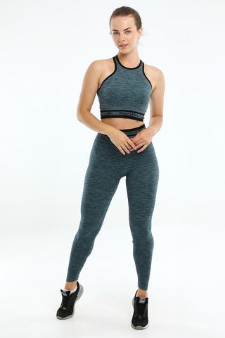 Maraton Active Slimfit Kadın Bisiklet Yaka Kolsuz Basic Petrol Bra 813076-Petrol