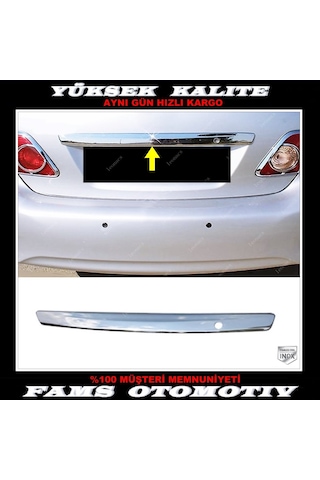 Toyota Corolla Krom Bagaj Çıtası 2006-2009 Ve Üzeri P.Çelik