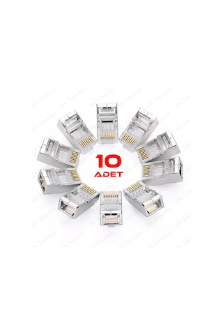 Yeni Nesil Delikli Ez Rj45 Cat6 Metal Jak Konnektör 10 Lu Paket