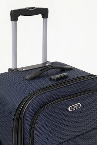 Oleets 8 Tekerli Su Geçirmez Kumaş Büyük Boy Valiz Lacivert