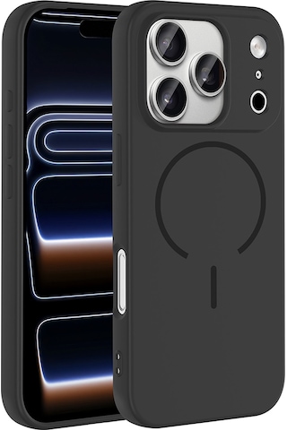 Nourthkiingdom Apple Uyumlu iPhone 17 Pro Max Kılıf M-safe Şarj Özellikli Zore Meta Kapak - Siyah Siyah