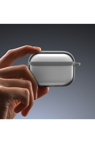 Apple Uyumlu AirPods Pro 3 Kılıf Benks Mist Protective Sert Pürüzsüz Kılıf Gri Gri