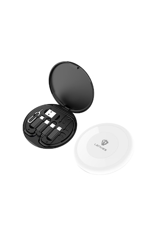 Lenyes Lb601 6in1 Type-c To Type-c Kablolu 60w Çevirici Adaptör Seti Standlı Saklama Kutusu Siyah