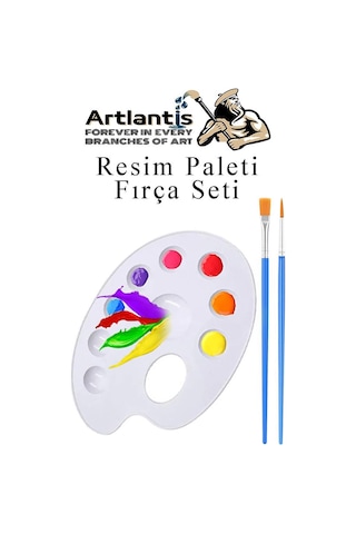 Resim Paleti Ve Resim Fırça Seti 1 Paket Ressam Paleti Boyama Fırçası Akrilik Boya Guaj Boya Suluboya