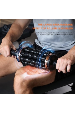 Elitzia Rulo Masaj Taşınabilir Derin Kas Dokusu Masajı Fitness Kas Gevşetme El Masajı Omuz Boyun Ağrısını Hafifletir 5 Hız Seviyesi C Tipi Şarj