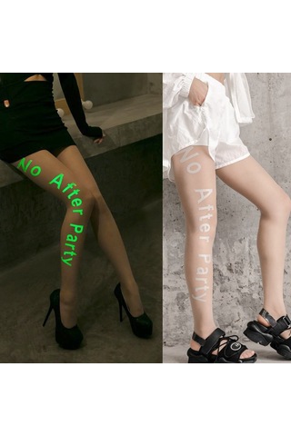 Gajeena Bayan Gece Işıyan Ince透 Nem Alma Neşeli Siyah+gümüş Legging Çorap Diğer