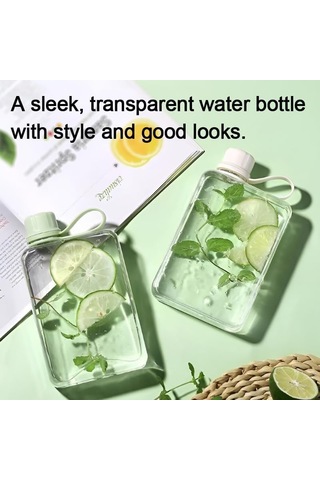 Düz Su Şişesi Seyahat Şişesi Taşınabilir 10.5 Oz Bpa Ücretsiz Tritan Kare Küçük Su Şişeleri, Çanta Seyahat Cep Sporları Fitness Gri, 10.5 10.5 Gri Purple