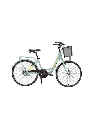 Bisan Sorrento Kadın Şehir Bisikleti 44cm V 28 Jant 3 Vites Yeşil Silver Çok Renkli