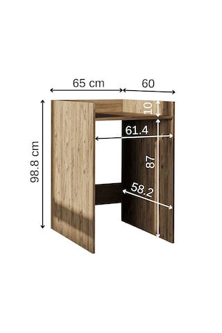 Çamaşır Kurutma Makinesi Dolabı Kapaksız Banyo Dolabı 65 Cm Atl Atlantik Çam