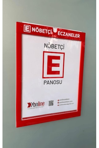 Nöbetçi Eczane Bilgilendirme Panosu Pratik Kullanım Kendinden Yapışkanlı