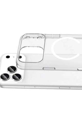 Newface Apple Uyumlu iPhone 17 Pro Combo Sert Şeffaf Magsafe Kapak Glblseme - 84 - Şeffaf