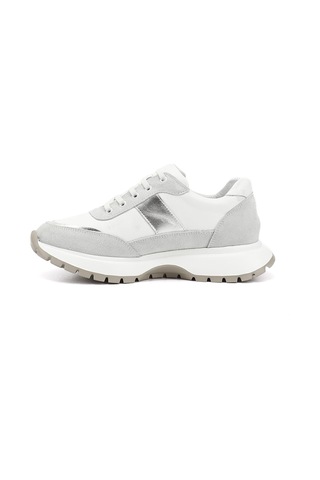 Gönderi(R) Gönderi R Beyaz Dolgu Taban Lastik Bağcıklı Hakiki Deri Sneaker Beyaz