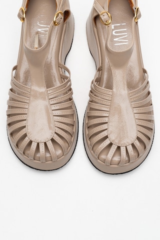 Luvishoes Luvi Shoes Anıel Bej Kadın Dolgu Topuklu Sandalet Bej