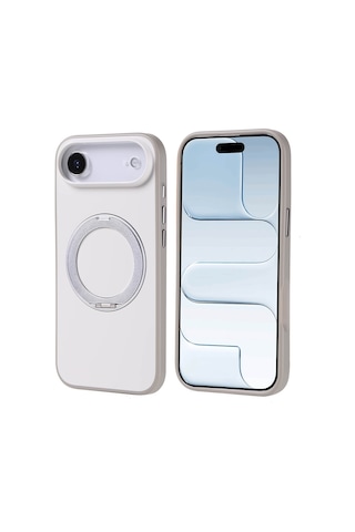 Zore Apple iPhone Uyumlu 17 Air Kılıf M-safe Şarj Özellikli Standlı Omsy Proton Silikon Kapak - Lacivert
