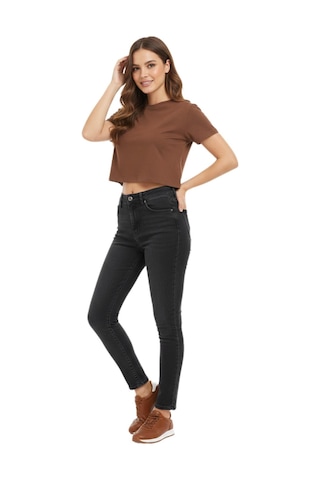 Kadın Yüksek Bel Jeans Dar Paça Pantolon 2248 Bgl-st02900 Füme