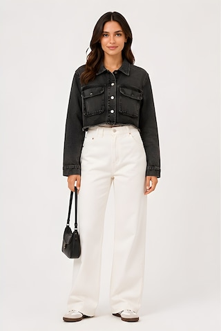 Lili Woman Kadın Crop Denim Kot Ceket Yıkamalı Ty.jct01s Siyah