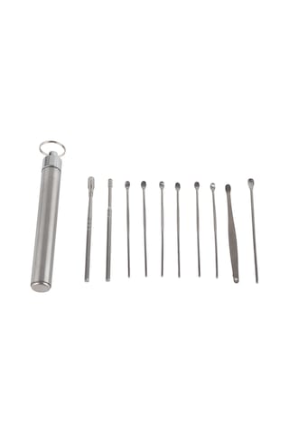 Paslanmaz Çelik Spiral Kulak Temizleyici, Taşınabilir Kulak Temizleme Çubuğu, Kaşık, Kulak Kiri Temizleme Seti