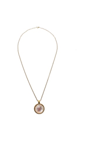 Jwl Pusula Kolye Şık Cam 3D Pusula Kolyesi Aksesuar Steampunk Kol Çok Renkli