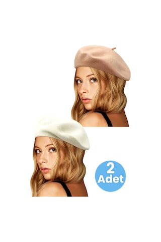 Uniquetrenders Kadın Fransız 2'li Ressam Bere Vizon Ekru Ekru - Vizon