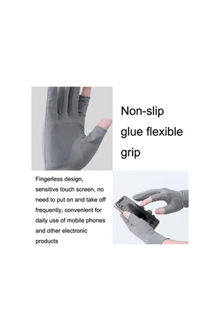 Güneş Koruyucu Eldiven Balıkçılık Kaymaz 2 Yarım Parmak Eldiven 001