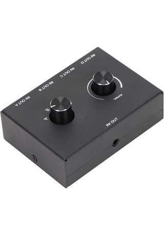 6078 Ses Kulaklık Hoparlör 4 Port Aux Switch Çoklayıcı Çevirici 3.5mm Stereo Audio Seçici