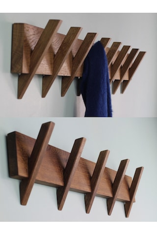 El Yapımı Masif Ceviz Ağacı Dekoratif Duvar Askısı